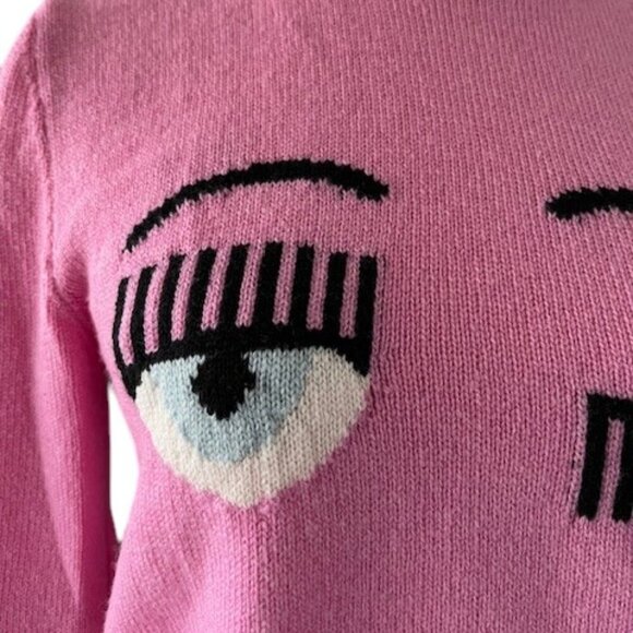 CHIARA FERRAGNI 100% Merino Wool Pink Turtleneck Sweater Made in Italy XS NWOT - Picture 6 of 16